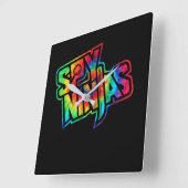 スパイおもしろいゲーム忍者ゲーム野生と粘土スタイル スクエア壁時計 (傾斜)