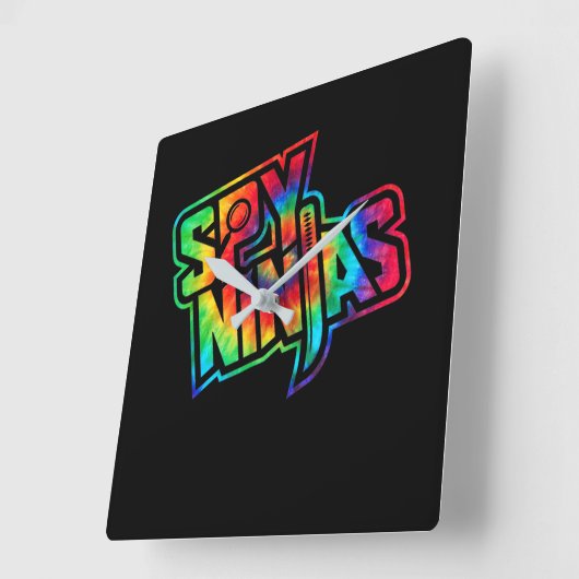 スパイおもしろいゲーム忍者ゲーム野生と粘土スタイル スクエア壁時計 (傾斜)