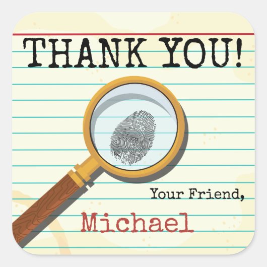 スパイのシークレットエージェントステッカー スクエアシール (正面)