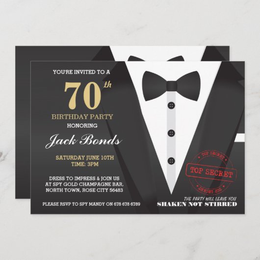 スパイの探偵の罪のスパイの誕生会 招待状 (正面/裏面)