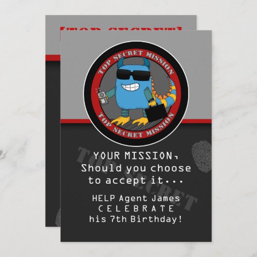 スパイの誕生会 招待状 (正面/裏面)