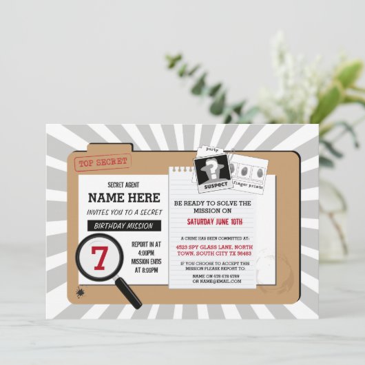 スパイの誕生日の探偵の代表団の招待 招待状 (スタンド正面)