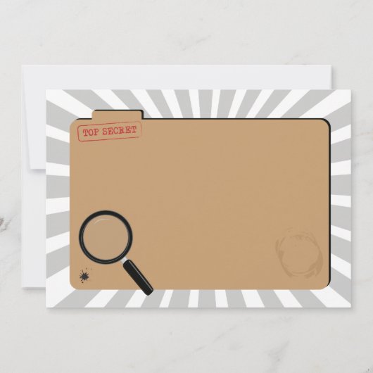 スパイの誕生日の探偵の代表団の招待 招待状 (裏面)