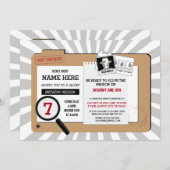 スパイの誕生日の探偵の代表団の招待 招待状 (正面/裏面)