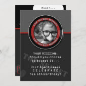スパイの誕生日パーティー カスタム フォト招待状 招待状 (正面/裏面)