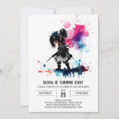 スパイエレガント忍者デジタルガール誕生日 招待状 (正面)