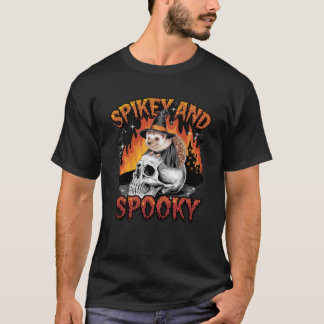 スパイキーと不気味"魔女ヘッジホッグハロウィーン Tシャツ