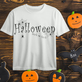 スパイキーなハロウィーンの蜘蛛のデザイン、トリックオアトリート Tシャツ