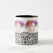 スパイキースタイル:ファッショナブルな男性とトレンディーヘア ツートーンマグカップ (中央)