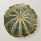 スパイキーナチュラルグリーンサボテン ラウンドクッション (裏面)