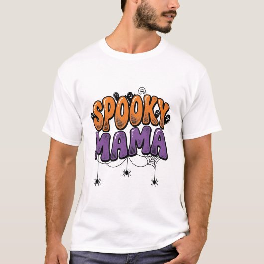 スパイキーママ ヴィンテージ ハロウィン ママ Tシャツ デザイン 1 (正面)