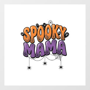 スパイキーママ ヴィンテージ ハロウィン ママ Tシャツ デザイン 1 ウィンドウサイン