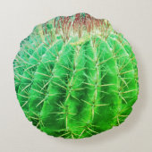 スパイキールックナチュラルグリーンサボテン ラウンドクッション (裏面)