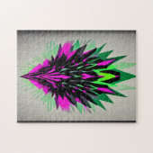 スパイキー抽象芸術バードパズル – 紫と黒, 252 P ジグソーパズル (横)