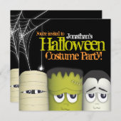 スパイキー モンスター & フレンズ ハロウィン コスチューム パーティー 招待状 (正面/裏面)