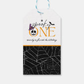 スパイキー ワン ハロウィン ファースト バースデー ギフトタグ (裏面)