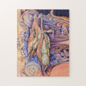 スパイクとカーリ遊ーのラベル ジグソーパズル (縦)