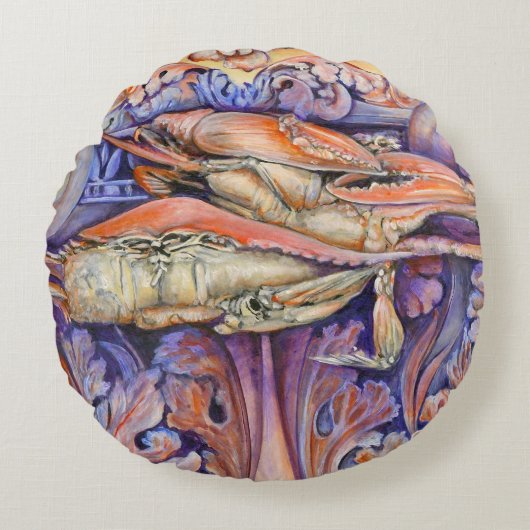 スパイクとカーリ遊ーのラベル ラウンドクッション (正面)