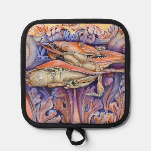 スパイクとカーリ遊ーのラベル 鍋敷き (正面)