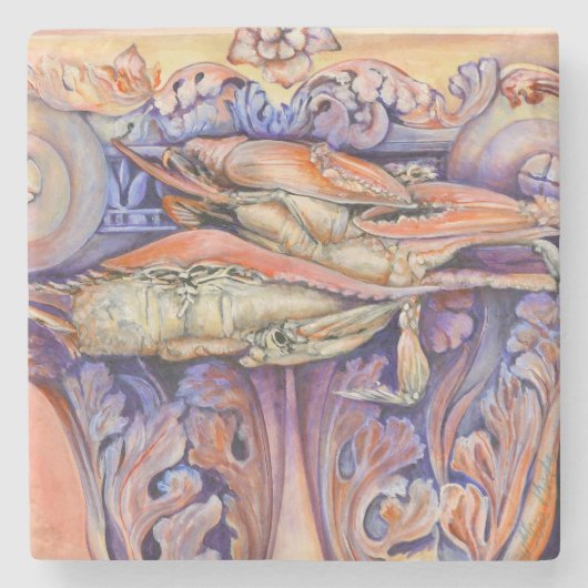 スパイクとカー遊リーのラベル ストーンコースター (正面)