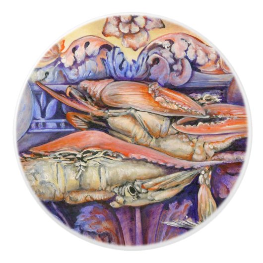 スパイクとカー遊リーのラベル セラミックノブ (正面)