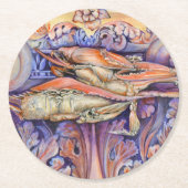 スパイクとカー遊リーのラベル ラウンドペーパーコースター (正面)