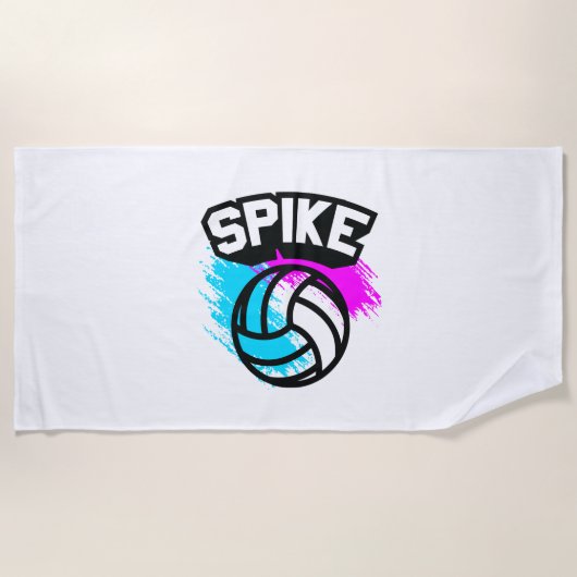 スパイクのバレーボール ビーチタオル (正面)