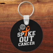 スパイクアウトバレーボール白血病がん認識度リブ キーホルダー (正面)
