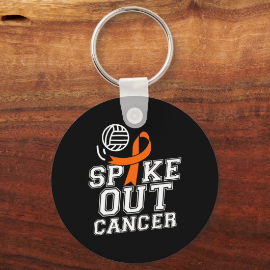 スパイクアウトバレーボール白血病がん認識度リブ キーホルダー (正面)