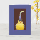 スパイクスピードウエルハットカード付きゴールドフィンチ カード (黄色い花)