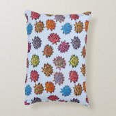 スパイクバラプリント、モダンスタイルフローラルパターン アクセントクッション (裏面(縦))