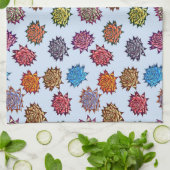 スパイクバラプリント、モダンスタイルフローラルパターン キッチンタオル (折り畳み)