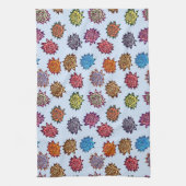 スパイクバラプリント、モダンスタイルフローラルパターン キッチンタオル (縦)