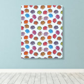 スパイクバラプリント、モダンスタイルフローラルパターン キャンバスプリント (インサイチュ (ウッドフロア))