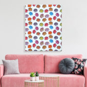 スパイクバラプリント、モダンスタイルフローラルパターン キャンバスプリント (インサイチュ (リビング))