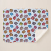 スパイクバラプリント、モダンスタイルフローラルパターン シェルパブランケット (正面(横))