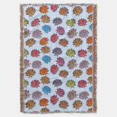 スパイクバラプリント、モダンスタイルフローラルパターン スローブランケット (正面縦)