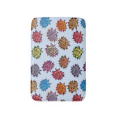 スパイクバラプリント、モダンスタイルフローラルパターン バスマット (正面縦)