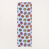 スパイクバラプリント、モダンスタイルフローラルパターン ヨガマット (裏面)