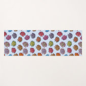 スパイクバラプリント、モダンスタイルフローラルパターン ヨガマット (正面(横))