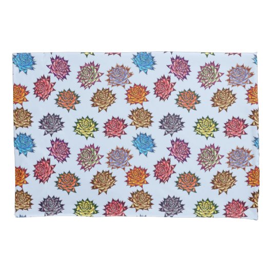 スパイクバラプリント、モダンスタイルフローラルパターン 枕カバー (正面)