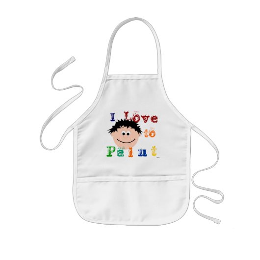 スパイクブラックヘアボーイズ顔絵画ズ 子供用エプロン (正面)