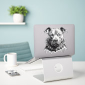 スパイク発信者を持つブルテリアのような生活 シール (デスク上のノートパソコン)