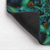 スパイク |青と緑のフラクタルアート マウスパッド (コーナー)