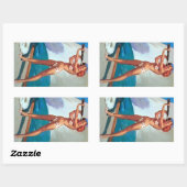 スパイグラスピンU付きレッドヘッド 長方形シール (シート)