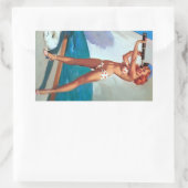 スパイグラスピンU付きレッドヘッド 長方形シール (バッグ)