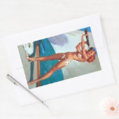 スパイグラスピンU付きレッドヘッド 長方形シール (封筒)