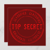 スパイサプライズ誕生日パーティートップ秘密の分類 招待状 (正面/裏面)