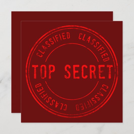 スパイサプライズ誕生日パーティートップ秘密の分類 招待状 (正面/裏面)