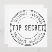 スパイサプライズ誕生日パーティートップ秘密の分類 招待状 (正面/裏面)